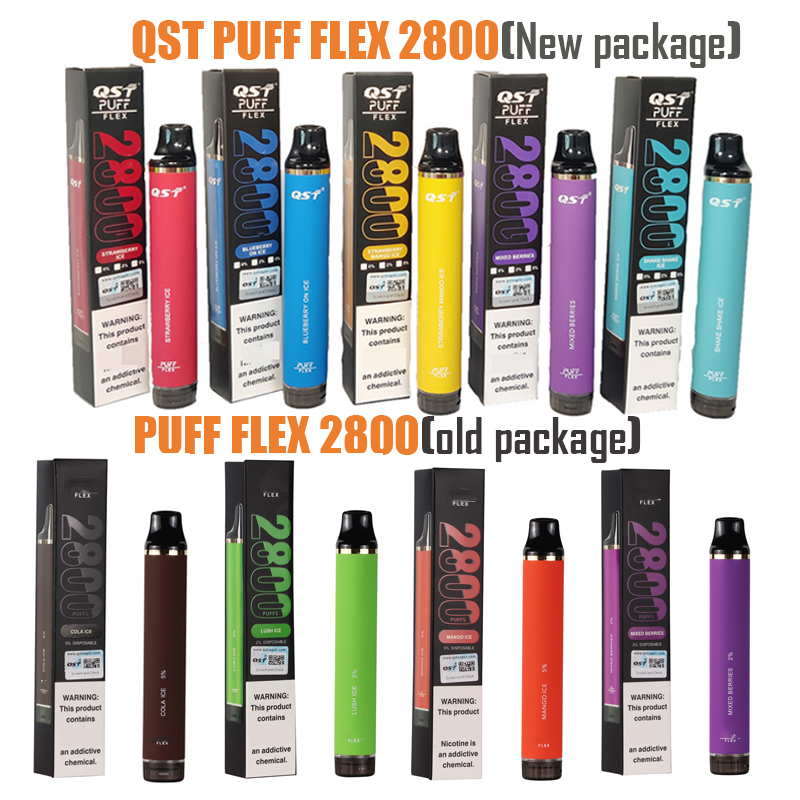 QST Puff Flex 2800 Flex Disposable E-cigarettes vape puffs disposables vapes 8ml Pre-filled 850Mah Battery cigarette pods desechables
QST Puff Flex 2800 Flex Disposable E-cigarettes vape puffs disposables vapes 8ml Pre-filled 850Mah Battery cigarette pods desechables