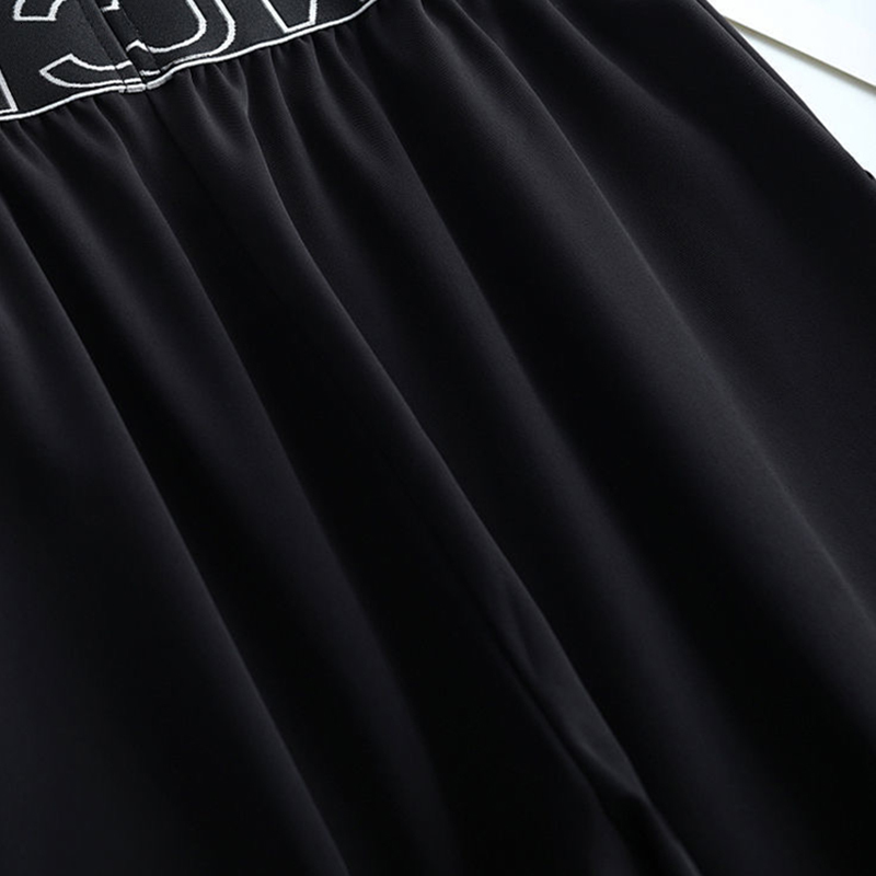 Women's Pants Capris Spring women high waist letter embroidery ice silk baggy wide leg pants Ladies sexy style trousers korean fashion pant 22112