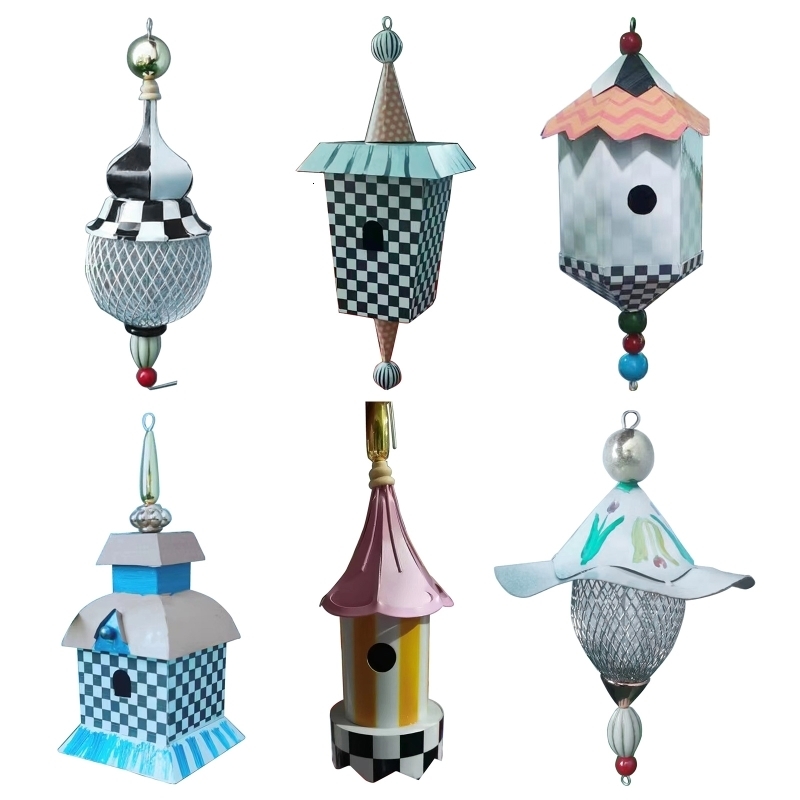 Other Pet Supplies Bird Feeder Hanging Birdhouse Delicate Garden Decorations Metal Bird House Nest for Small Finch Wild Birds 221122