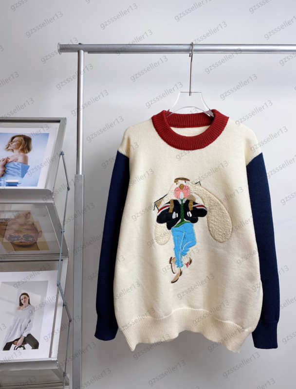 Fashion Sweater Womens Brand Big Eared Rabbit Color Matching Knit Sweaters Left Shoulder Round Neck Long Sleeve Pullover Knitwear Women Clothes 2 Colors 1970, 10 black
Fashion Sweater Womens Brand Big Eared Rabbit Color Matching Knit Sweaters Left Shoulder Round Neck Long Sleeve Pullover Knitwear Women Clothes 2 Colors 1970, 10 black