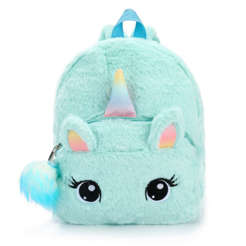Backpacks Cartoon Unicorn Children School Bag Cute Girl Soft Plush Backpack Student Kindergarten Mini SchoolBag For Girls 221122