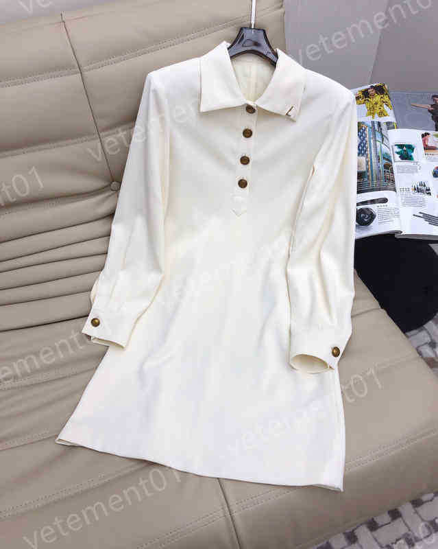 Womens Designer Dress Lapel Neck Waist Polo Dress Fashion Logo Brooch Decoration Dresses, 16
Womens Designer Dress Lapel Neck Waist Polo Dress Fashion Logo Brooch Decoration Dresses, 16