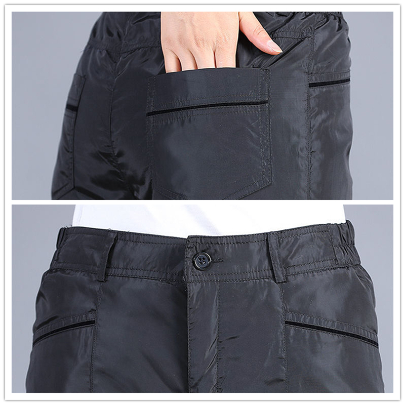 Women's Pants Capris Oversized 5xl Winter 80% Duck Down Black Women High Waist Thicken Elegant Baggy Trousers Warm Straight For 100kg 221122