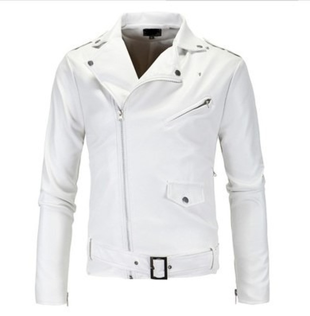 Men's Leather Faux Motorcycle Slim Jacket British Fashion PU 221122