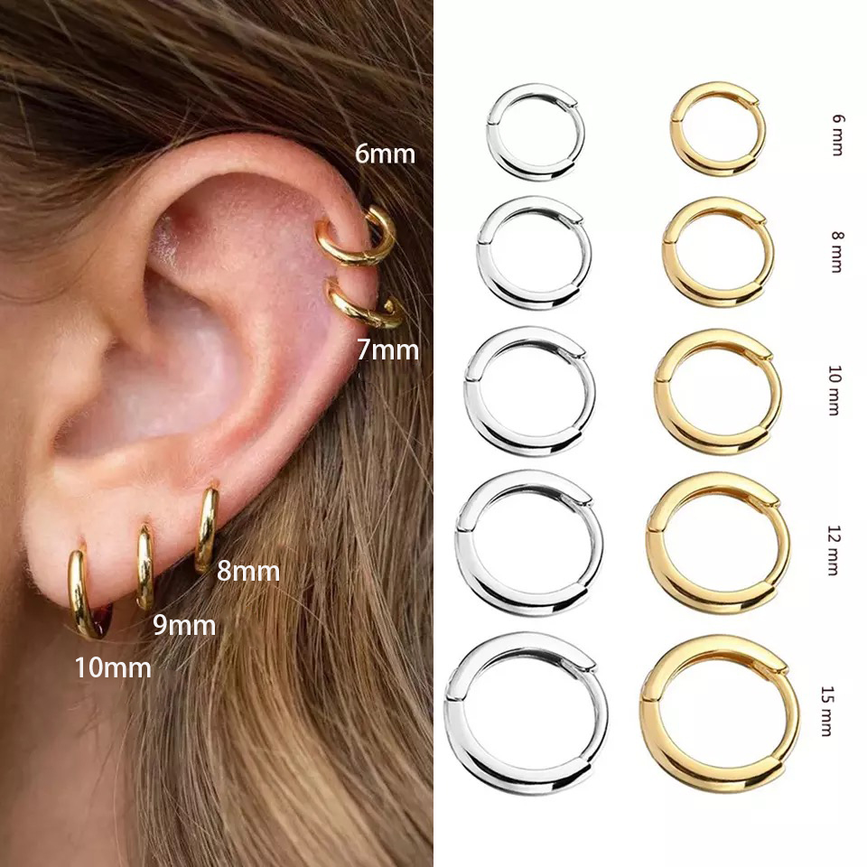 Stainless Steel Geometric Small Hoop for Women Punk Hip-Hop Drop Earrings 2022 Trend Fashion Jewelry