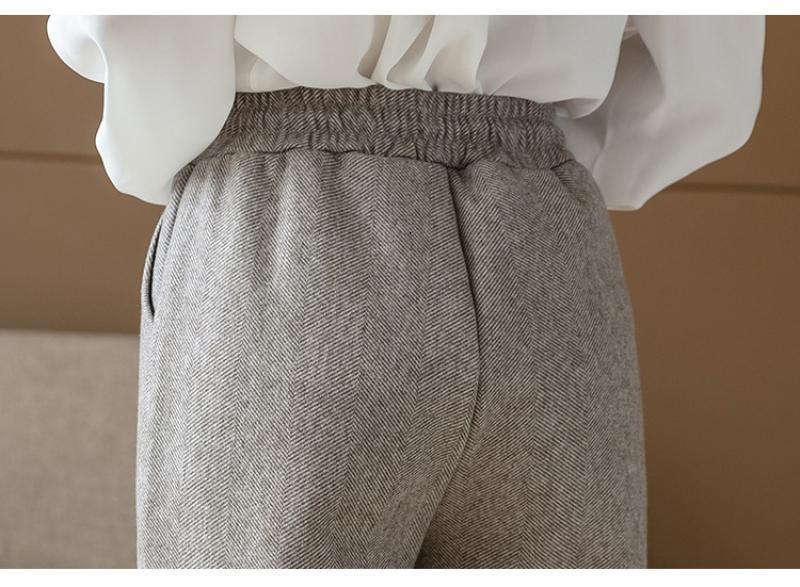 Women's Pants Capris CHRLEISURE Winter Velvet Warm Women Thick Casual Wool Harem Pant High Waist Trousers Retro Keep 221122