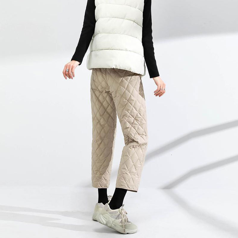 Women's Pants Capris Fashion Elastic High Waist Straight Winter Pantalones Ankle Length Cotton Thick Bottoms Casual Loose Khaki Warm Women 221122