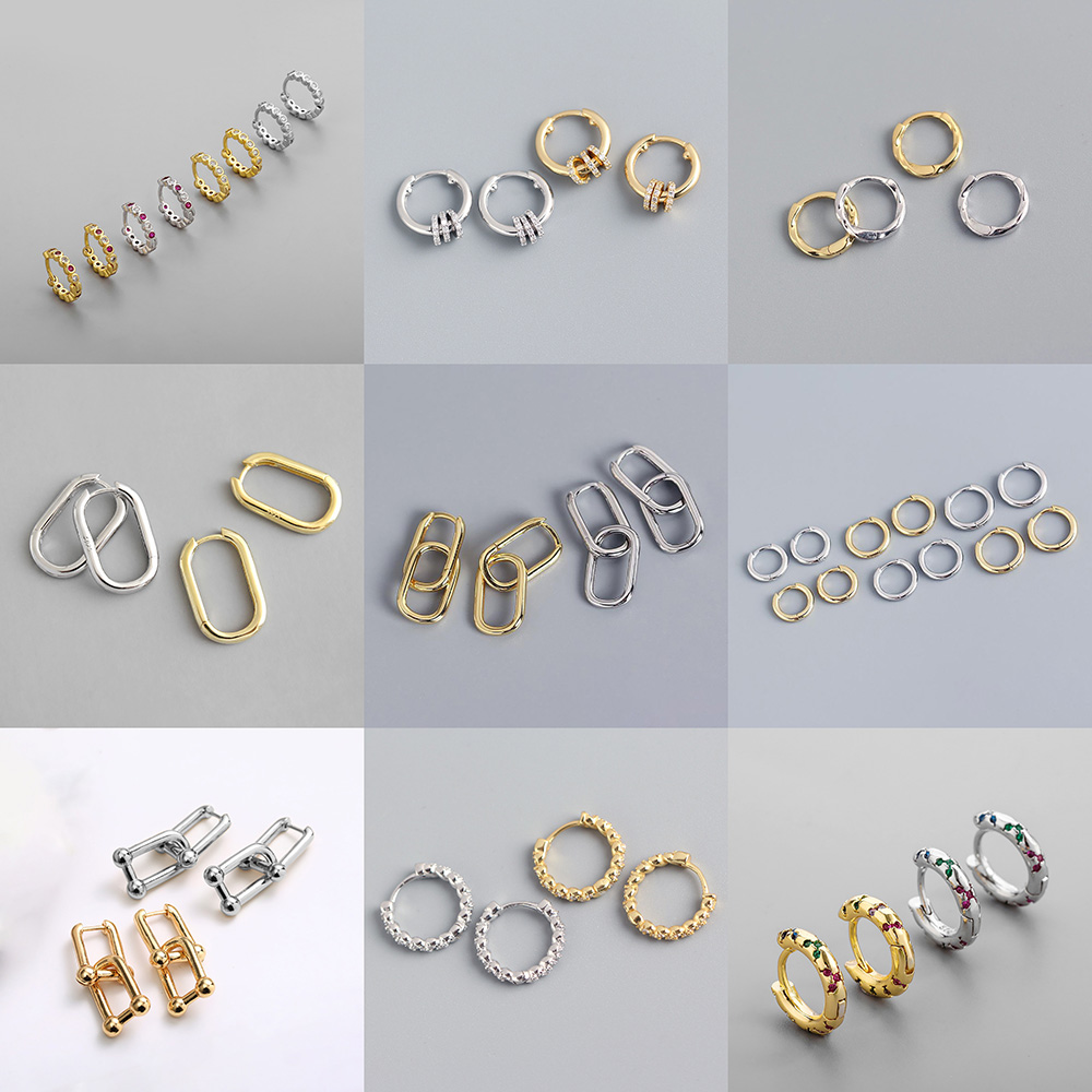 Stainless Steel Geometric Small Hoop for Women Punk Hip-Hop Drop Earrings 2022 Trend Fashion Jewelry