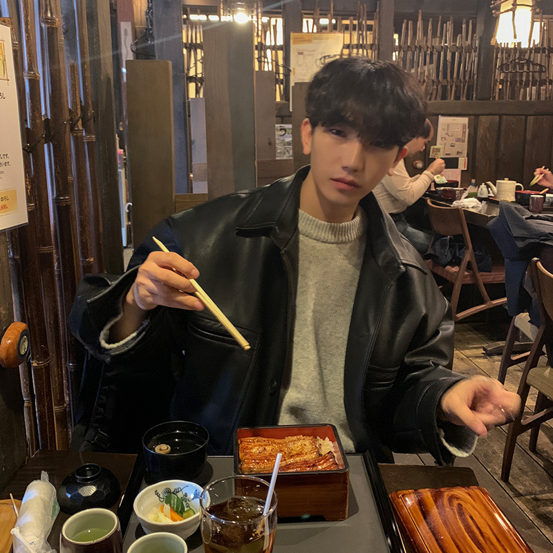 Men's Leather Faux IEFB Thickened Autumn PU Clothing Trend Handsome Loose Korean Single Breast Coat Short Clothes 9Y5732 221122