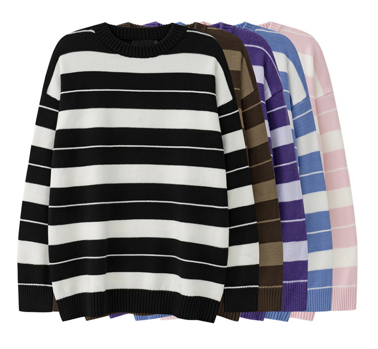 Stripe Drop Shoulder Crew Neck Knit Sweater Patchwork Knitwear Autumn Winter Knitted Pullovers
Stripe Drop Shoulder Crew Neck Knit Sweater Patchwork Knitwear Autumn Winter Knitted Pullovers