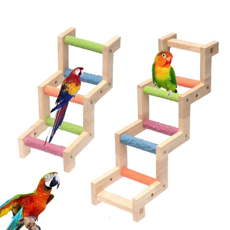 Other Pet Supplies Hamster Chew Toy for Teeth Natural Wood Ladder Climbing Bridge Bird Toys 221122q