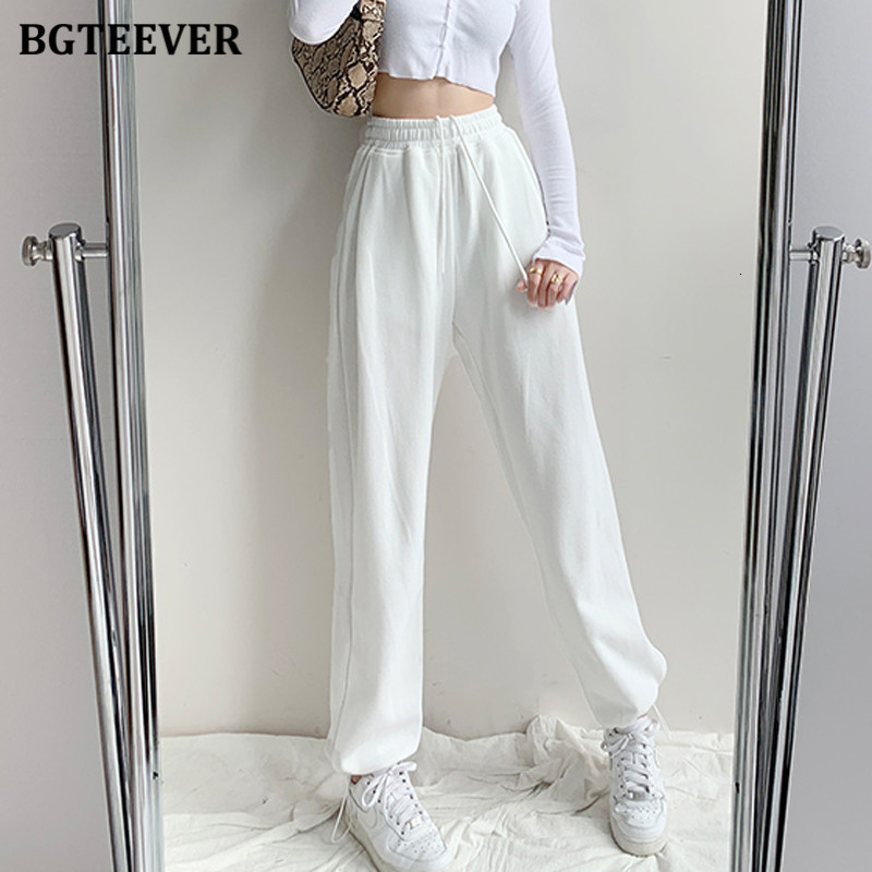 Women's Pants Capris BGTEEVER Chic Casual Drawstring Lace-up Women Trousers Spring Loose Pockets Female Sweatpants Ladies Long Pant 221122