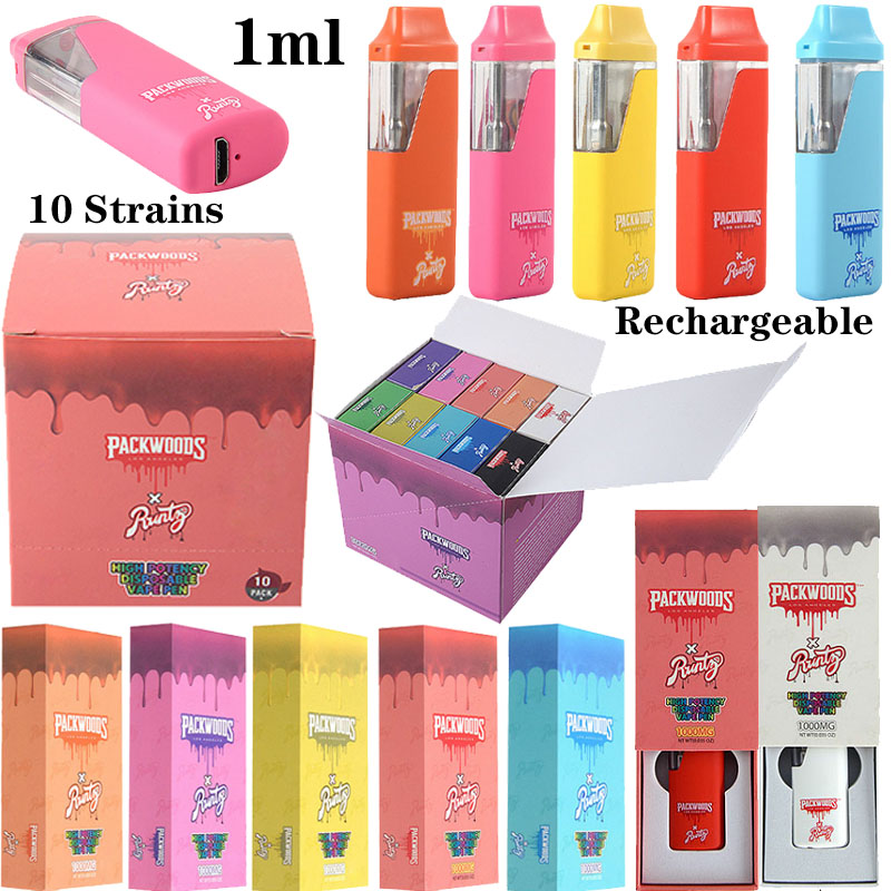 Packwoods X Runtz E Cigarette Rechargeable Disposable Vape Pen Starter Kit Empty Device Pods With Micro USB Charger 380mah 1ml Preheat Thick Oil 10 Flavors
Packwoods X Runtz E Cigarette Rechargeable Disposable Vape Pen Starter Kit Empty Device Pods With Micro USB Charger 380mah 1ml Preheat Thick Oil 10 Flavors