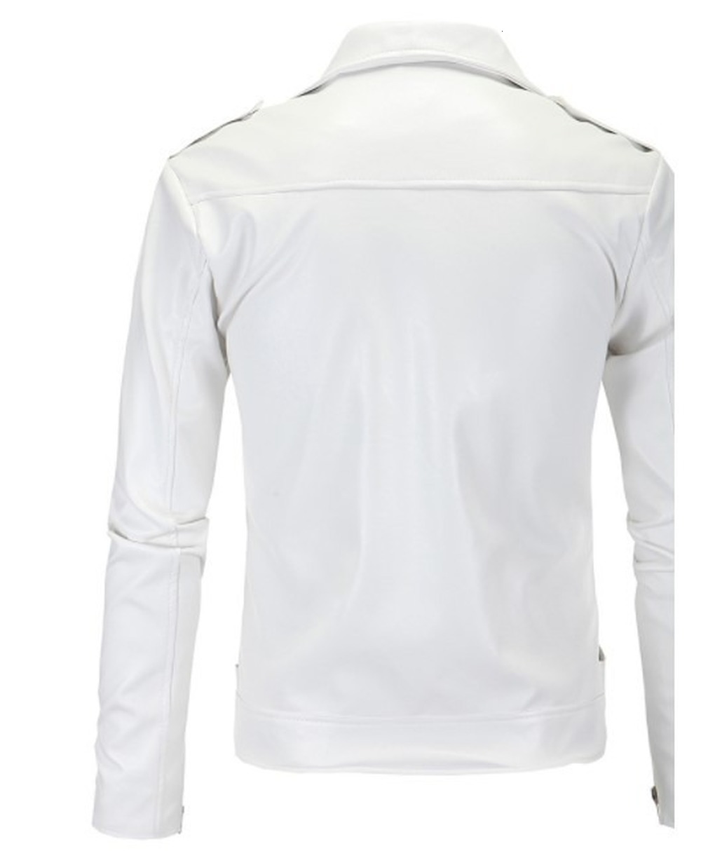 Men's Leather Faux Motorcycle Slim Jacket British Fashion PU 221122