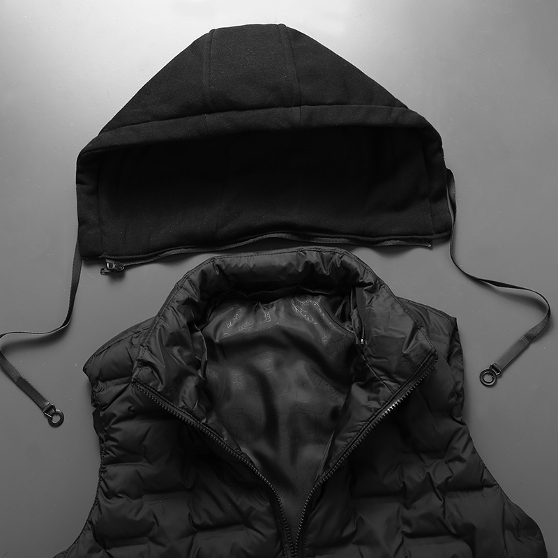 Mens Vests Winter Hooded Men 6XL Plus Size Casual Hat Detachable Thicken Waistcoat Homme Solid Warm Sleeveless Jacket Male 221122