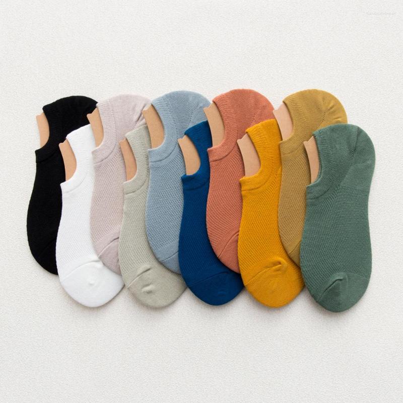 10 Pairs Men's No Show Socks - Breathable Mesh, Low Cut, Non-Slip, Cotton, Ankle Socks for Casual Wear (Size 6-11)