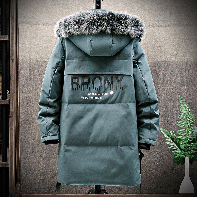 Mens Down Parkas Pike Coat Long Section Winter Fur Collar Trend Hooded Outer Set of Lovers Thickened Warm Air Jacket Male 221122