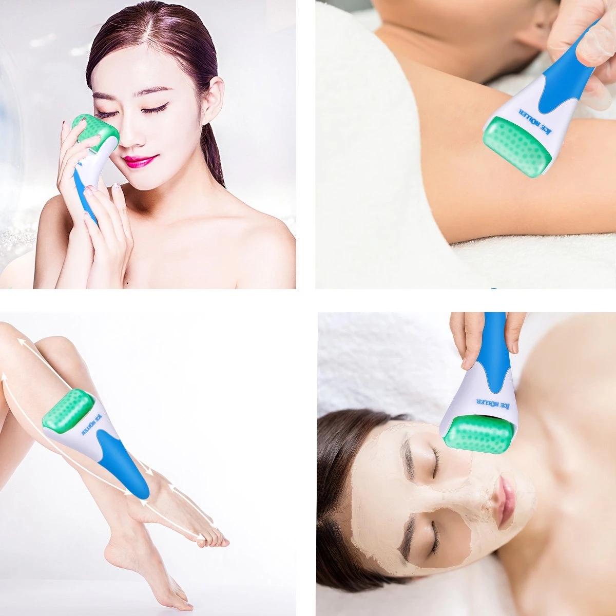Derma Ice Roller Facial Lift Pain Relief Skin Tool Non-needle Freezing 4 Color Cooling Body Face Eyes Treatment Lift Massager Preventing Wrinkle For H