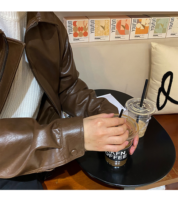 Men's Leather Faux IEFB Clothing Autumn Oversize Coat Korean Trend Loose Casual PU Jacket Male Zipper Lapel Clothes 9Y4382 221122