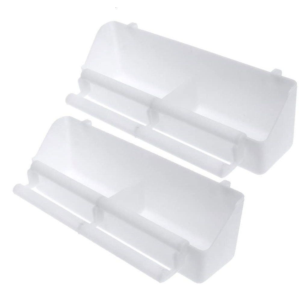 Other Pet Supplies 2Pcs Bird Hanging Feeder with Perch Plastic White Cage Bird Food Box Feed Cup Container 221122q