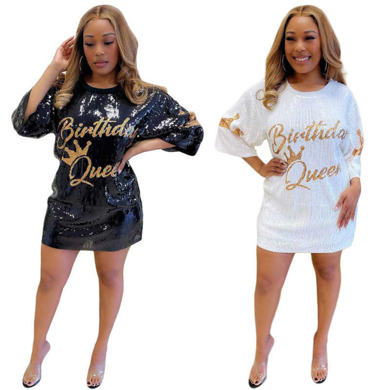 Autumn Fashion Luxury Women's Temperament Casual Sequins Women's Half Length Dress Letter Print Three Quarter Sleeve T-shirt Dress, Black
Autumn Fashion Luxury Women's Temperament Casual Sequins Women's Half Length Dress Letter Print Three Quarter Sleeve T-shirt Dress, Black