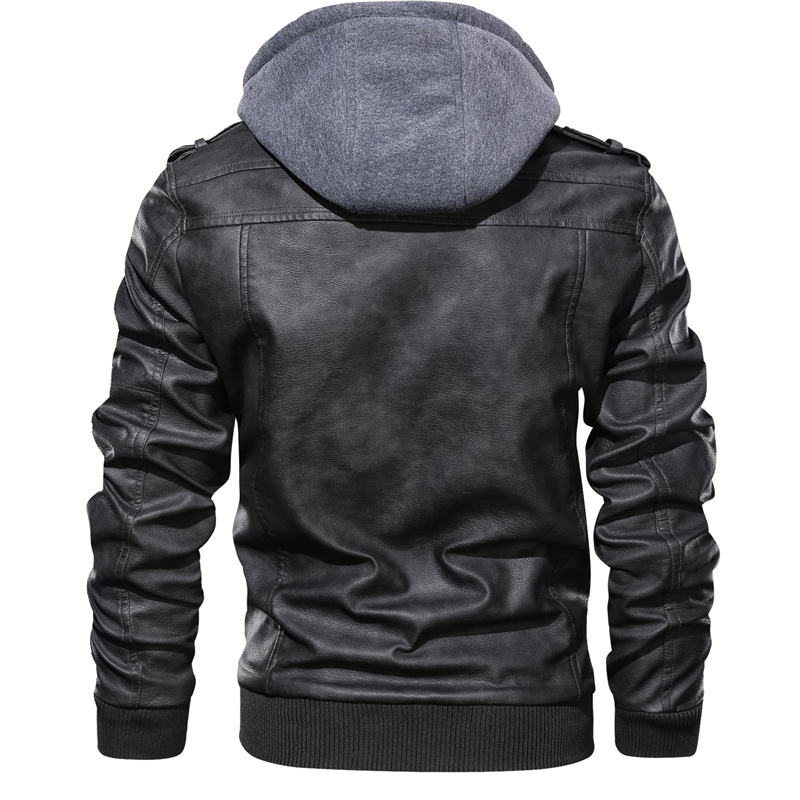 Men's Leather Faux Motorcycle Jacket Autumn Winter Fashion Windbreaker Homme Hooded Outwear Warm Biker PU Jackets EU Size 3XL 221122