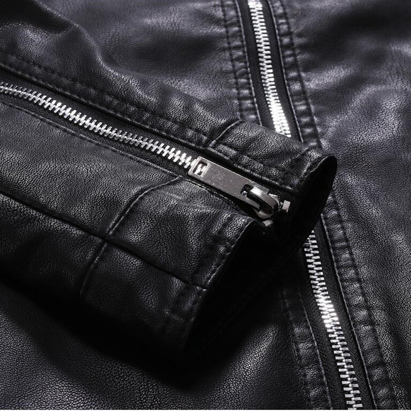 Men's Leather Faux Autumn Casual Fashion Stand Collar Slim PU Jacket Solid Color Men Anti-wind Motorcycle 5XL 221122