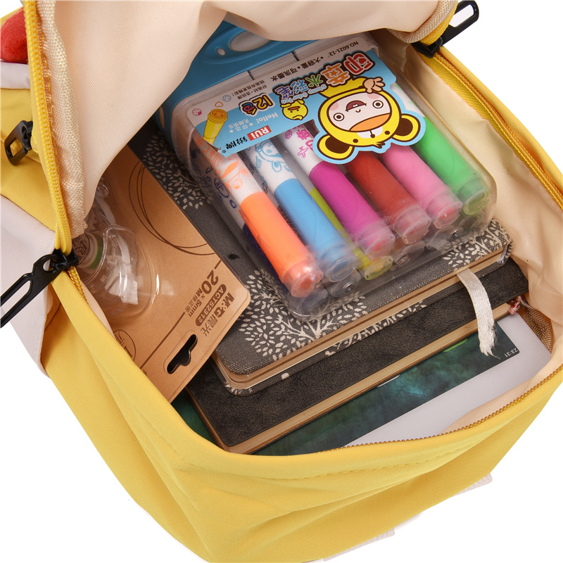 Backpacks Cartoon Bear Canvas School Bags For Gilr Cute Kids Kindergarten School Children Girls Boy Book Back Pack 221122