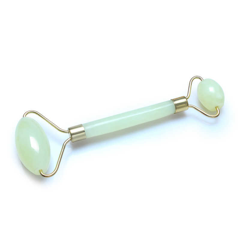 Jade Roller Massager For Face Natural Real Jade Roller Facial Massager Therapy Face Eye Neck Beauty Tool Double Sided Healing Slimming Roll Rodillo De