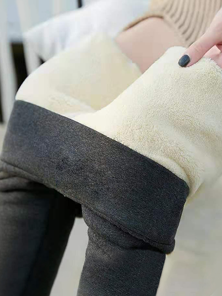 Womens Leggings CHRLEISURE Winter Plus Velvet Stretch High Waist Warm Lamb Cashmere thick 221122