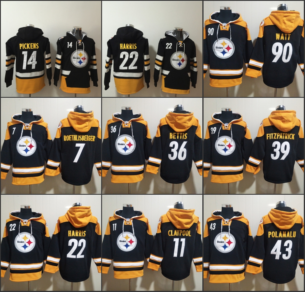 Pittsburgh''Steelers''Men #14 George Pickens 22 Najee Harris 90 T.J. Watt Custom Black Ageless Must-Have Lace-Up Pullover Hoodie
Pittsburgh''Steelers''Men #14 George Pickens 22 Najee Harris 90 T.J. Watt Custom Black Ageless Must-Have Lace-Up Pullover Hoodie
