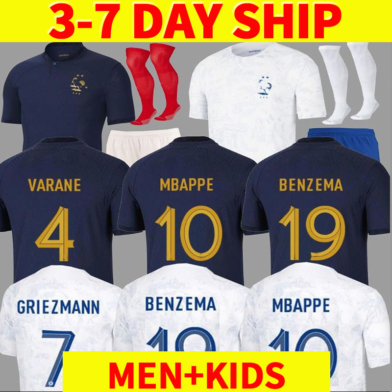 Maillots de football 2022 French soccer jersey club Full Sets 22 23 player version football shirt BENZEMA MBAPPE GRIEZMANN World POGBA cup GIROUD KANTE Men kids kit, 2022 home kids
Maillots de football 2022 French soccer jersey club Full Sets 22 23 player version football shirt BENZEMA MBAPPE GRIEZMANN World POGBA cup GIROUD KANTE Men kids kit, 2022 home kids
