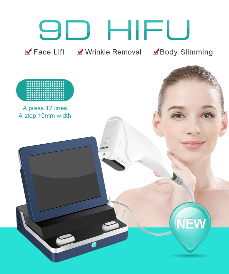 9D HIFU 12 Line Face Lift Anti Aging Wrinkle Remover Professional Beauty Machine for Abdomen Double Chi Fat Loss Skin Tightening