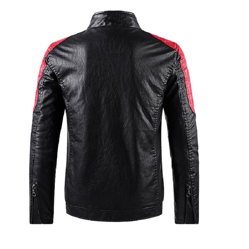 Men's Leather Faux Autumn and Winter Leisure Motorcycle Stitching Pu Jacket Fashion Stand-up Collar Retro Warm PU 221122