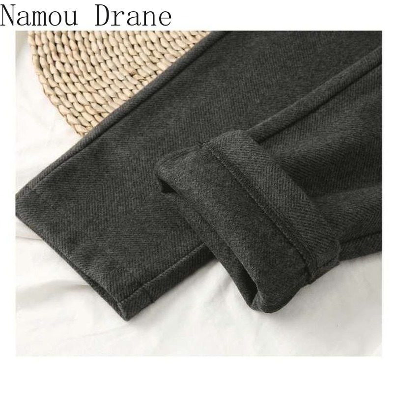 Women's Pants Capris Woolen Harem Pencil Autumn Winter High Waisted Casual Suit Office Lady Women Trousers 221122