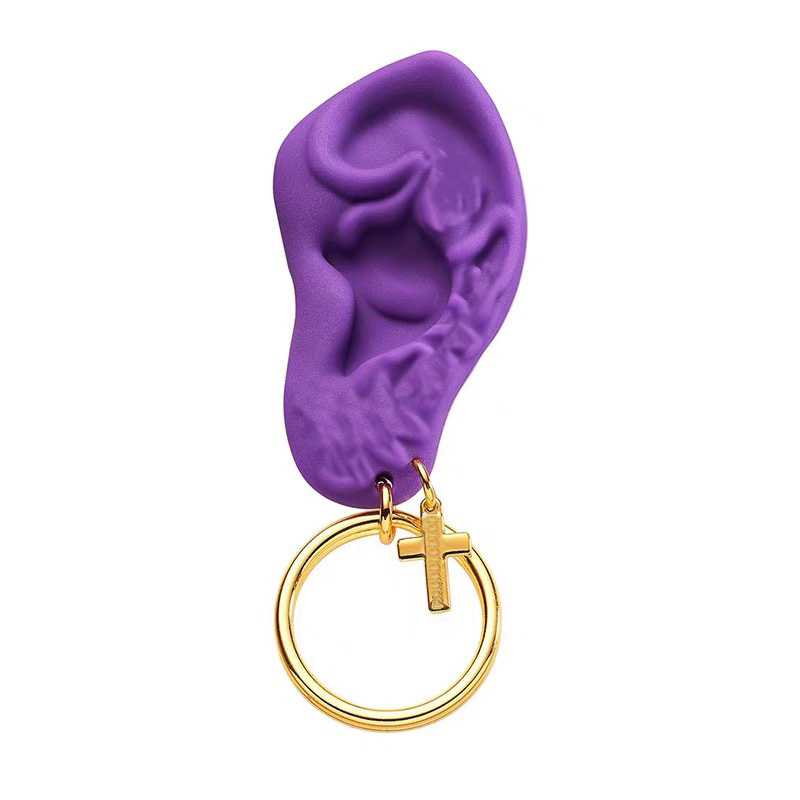 21ss keychain nyu cheerleading Ear silicone key ring Tassel Car Bag Keychain Cross pendant