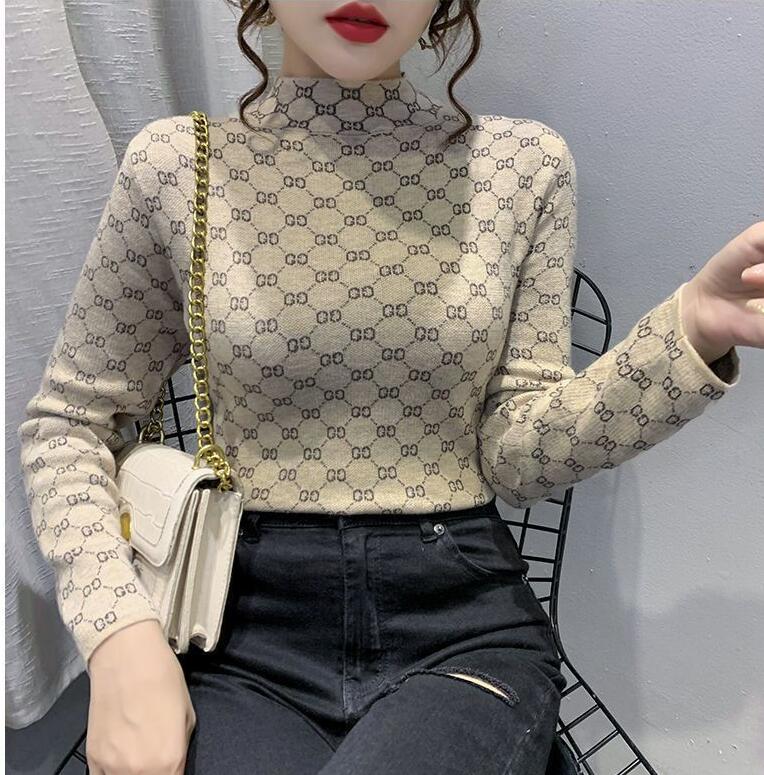 Women Sweater For Pullovers Turtleneck Knitted Luxury GGity Letter Sweater Girls Tops pluz size 4XL3XL