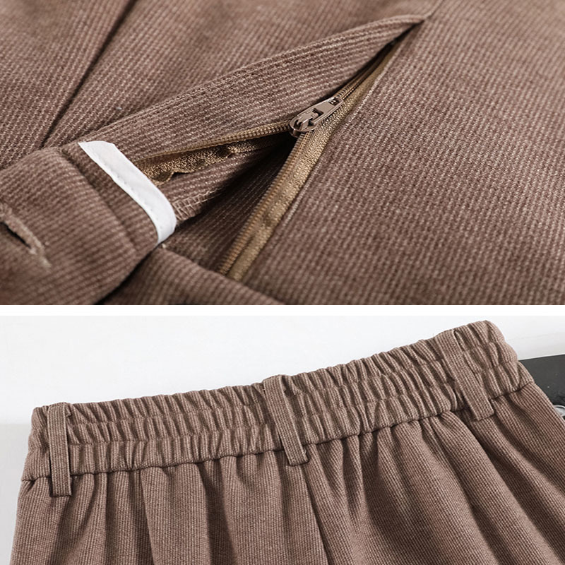 Women's Pants Capris Woolen Wide-leg Women Fall Winter Elastic High-waisted Trousers Female Vintage Thick Fleece Straight Pant 221122