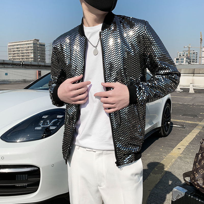 Men's Jackets Summer Sequined Bomber Jacket Men Shiny Sequins Long Sleeve Glitter Zipper Coat Hip Hop Night Club Stage Streetwear Coats 221122, Black
Men's Jackets Summer Sequined Bomber Jacket Men Shiny Sequins Long Sleeve Glitter Zipper Coat Hip Hop Night Club Stage Streetwear Coats 221122, Black