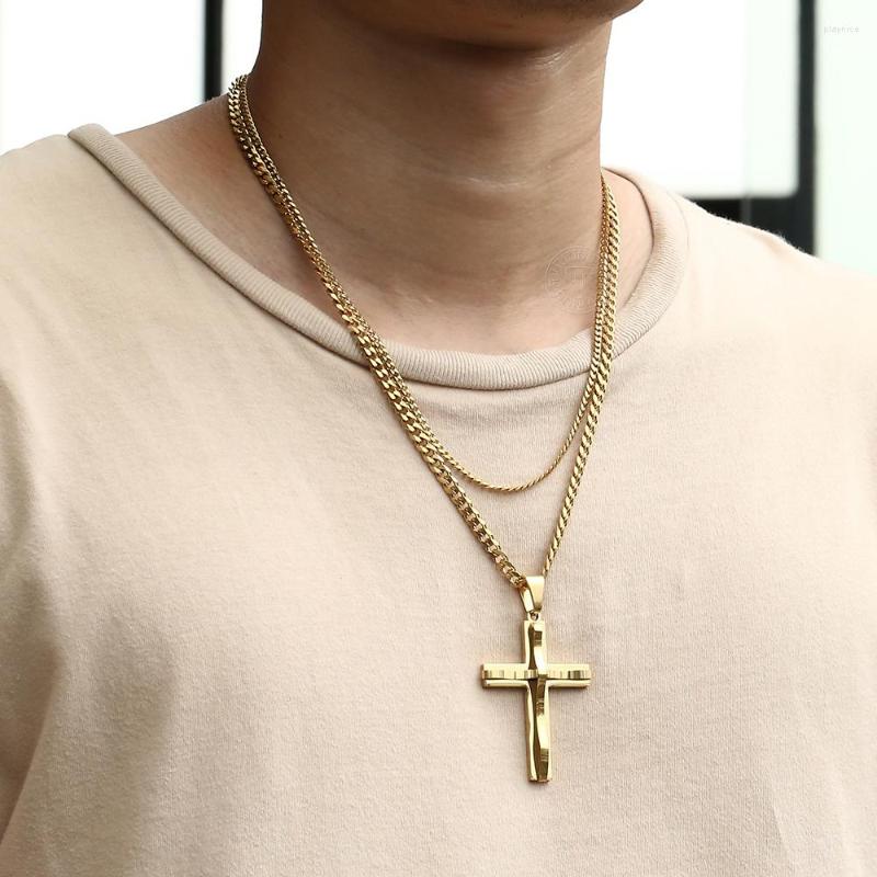 Pendant Necklaces Punk Miami 2Pcs/Set Gold Color Big Cross Necklace For Men Women Stainless Steel Curb Cuban Link Chain Chunky Jewelry
Pendant Necklaces Punk Miami 2Pcs/Set Gold Color Big Cross Necklace For Men Women Stainless Steel Curb Cuban Link Chain Chunky Jewelry