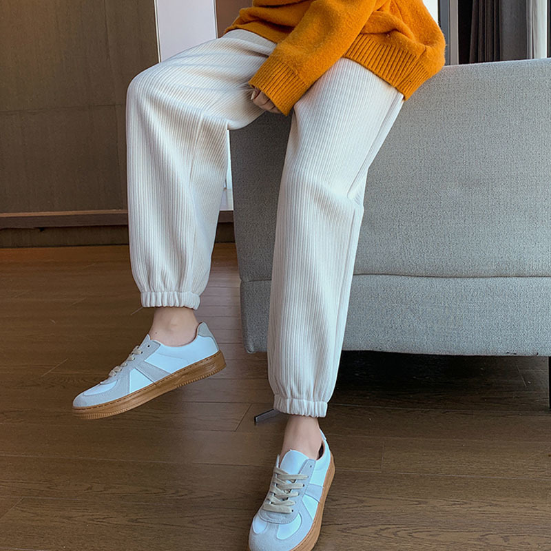 Women's Pants Capris Women Warm Winter Plush Thick Cashmere Corduroy Female Casual Korean Sweatpants Loose Harem Long Trousers Joggers 23331 2211