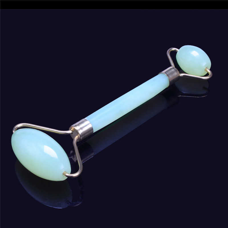Jade Roller Massager For Face Natural Real Jade Roller Facial Massager Therapy Face Eye Neck Beauty Tool Double Sided Healing Slimming Roll Rodillo De