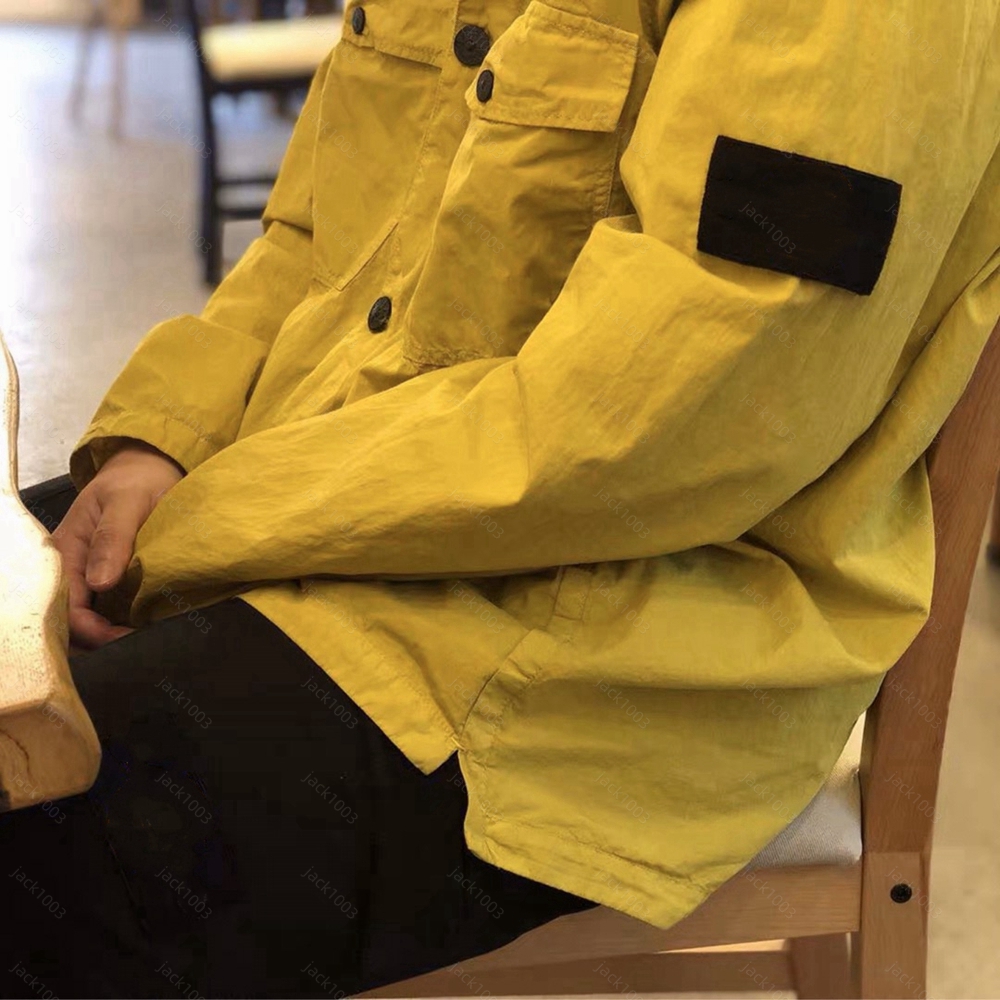 22FW STONE Mens jacket Fashion style Multiple pockets Badge Embroidered ISLAND Long Sleeve brand coat outdoor sun proof clothing Hooded jackets coat 8182 01