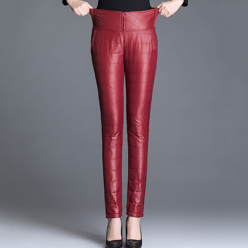 Women's Pants Capris Winter Ultra-light Down Cotton Warm Pencil Women Oversized S-6xl High Waist Thick Slim Windproof Pantalones Chic Trousers 22