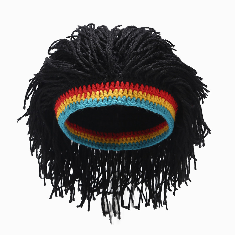 Beanie Skull Caps Rasta Wig Beanie For Men Handmade Crochet Winter Warm Hat Gorros Halloween Holiday Birthday Gifts Funny Party Balaclava 221122