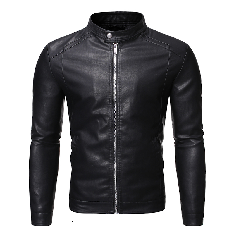 Men's Leather Faux Autumn Casual Fashion Stand Collar Slim PU Jacket Solid Color Men Anti-wind Motorcycle 5XL 221122