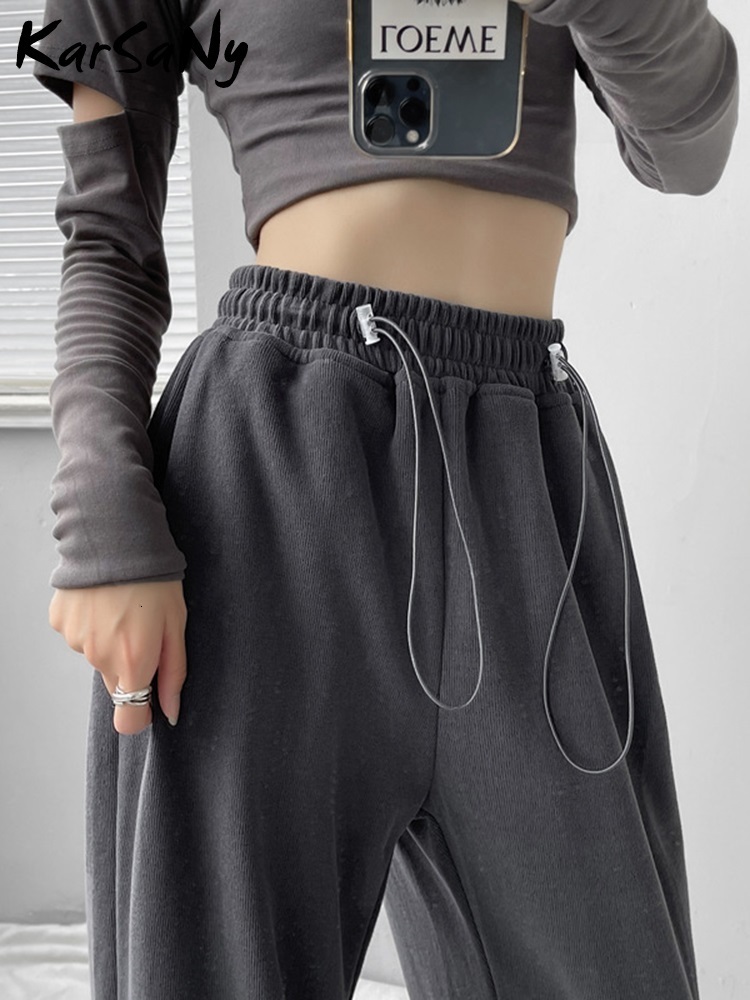 Womens Pants Capris Autumn Winter Warm Sweatpants Fleece Trousers Solid Lose Thick Casual Cotton 221122