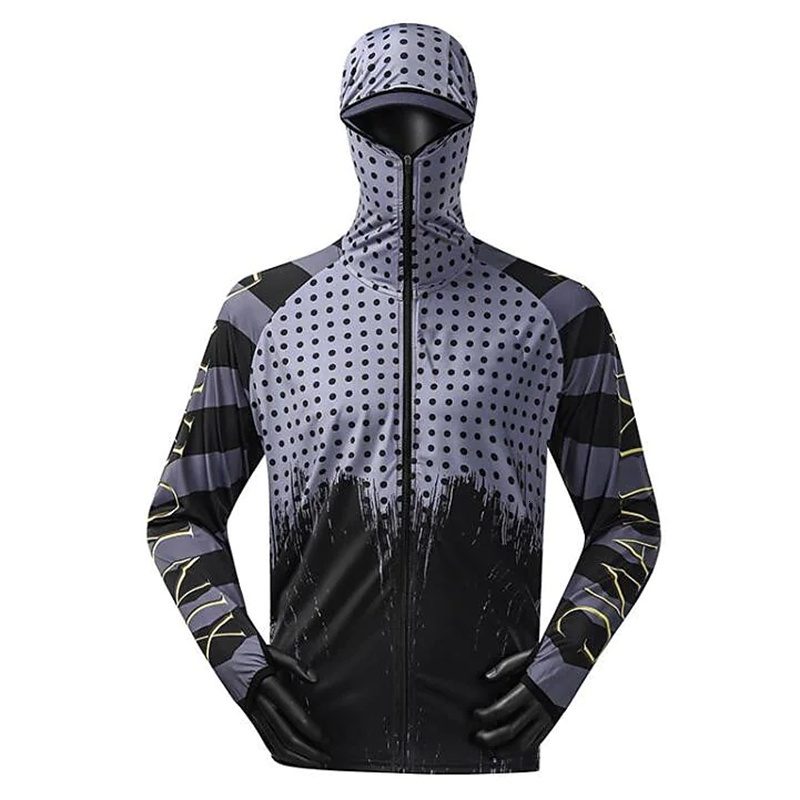 Performance Fishing Shirt Men UPF 50 UV Sun Protection Quick Dry Mesh Cooling Long Sleeve Fishing Clothes 220815