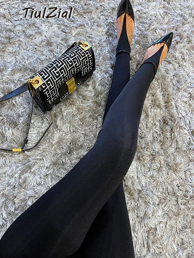 Womens Leggings TiulZial Black Skinny Stretch Women Autumn Club Party Fashion Elastic High Waist Outfit Stirrup 221122