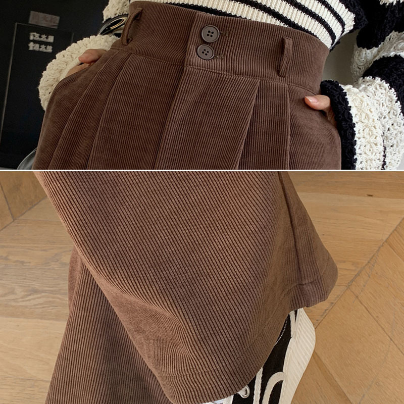 Women's Pants Capris Winter Corduroy High Waist Autumn Vintage Korean Casual Loose Fashion Women Streetwear Straight Trousers Joggers 221122